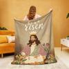 1 Stück Jesus Porträt Blumendruck Flanell Decke In Mehreren Größen Für Lässiges Nickerchen Weiche Abdeckung Decke Maschinenwaschbar