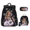 Backpack Fashion Polyester Student Schoolbag Oxford Cloth Cartoon Children'S Backpack Satchel Pencil Case Set