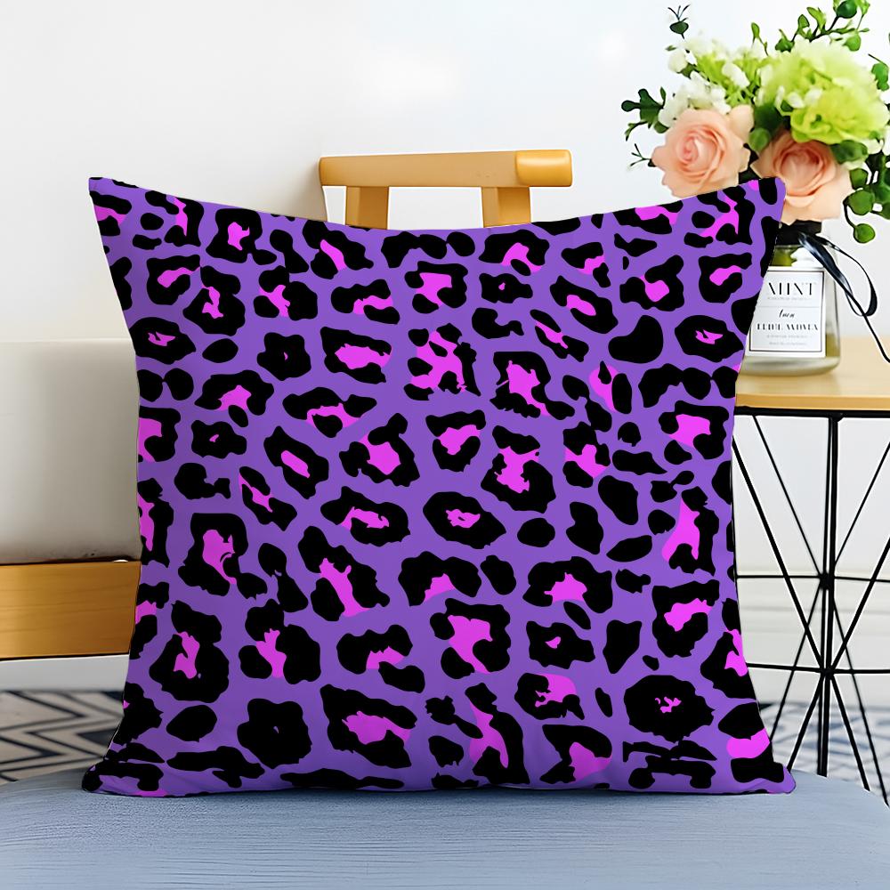 Pattern Trendy Leopard Print Texture Cushion Cover Washable Linen Pillowcase Soft For Sofa Bed Cozy Home Room Decor