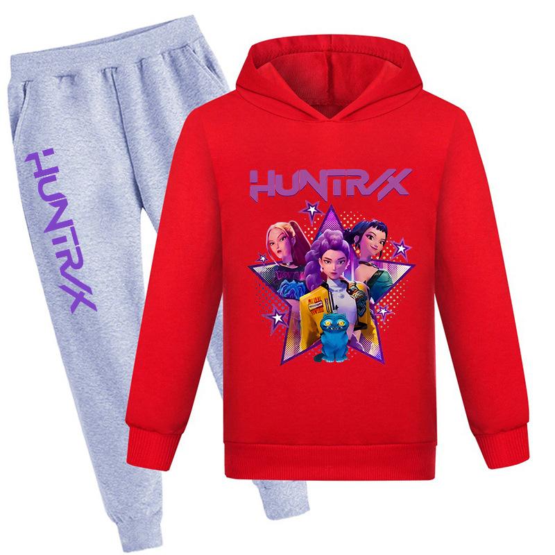 

Осінньо-зимові Kpop Толстовки з принтом Мисливців на демонів та Спортивні штани Комплекти Модні Повсякденні Теплі Спортивні Штани з довгим рукавом Дитячі Унісекс Комплекти одягу 130
