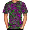 Summer Round Neck 3D Swirl Print Top Fashionable Casual Short Sleeved Men's T-shirts
