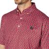 FootJoy Men's Hibiscus Flower Print Short Sleeve Button-Down Golf Shirt, Size L (FJ-S25-S14, 34557-L)