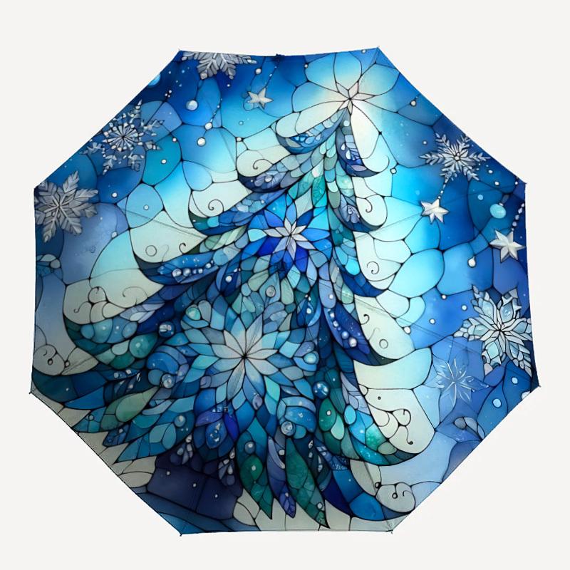 

1pc Winter Wonderland Automatic Open/Close Umbrella, Windproof, Folding Compact Umbrella with Lightweight Design for Women/Men198