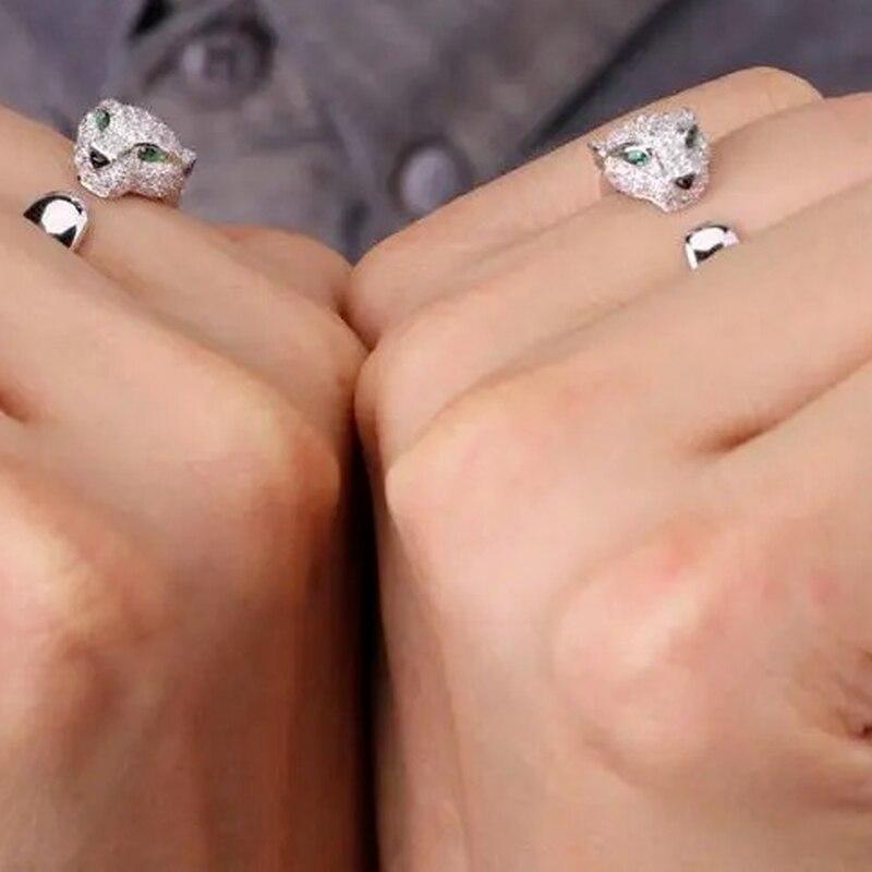 Domineering Leopard Head Women 'S Finger Ring With Micro Inlaid Cubic Zircon High End Jewelry Women Rings Open RingsLuxury Finger Ring