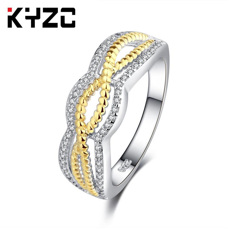 Twist Schmuck, Liebe ineinander verschlungen Anhaltender Goldfarbton Ring Beliebter Schmuck