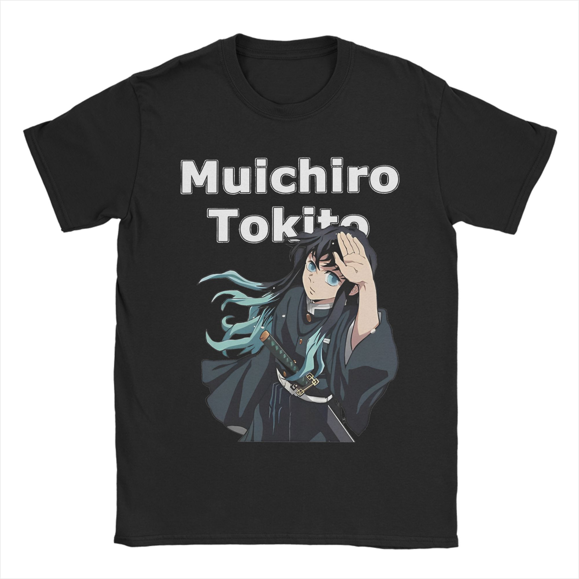 

Demon Slayer Anime T-Shirt Men Cotton Tops Shirts Aesthetic Muichiro Tokito O-neck Short Sleeve 4XL