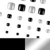 Black & Silver Glitter Press-On Toenails Stickers Set: Stylish Wearable Nail Art