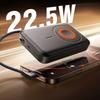 Powerbank indukcyjny 3w1 10000mAh 22.5W z wbudowanym kablem MagSafe - czarny