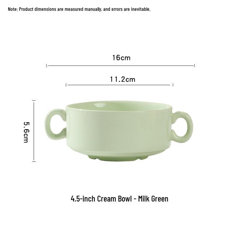 Ceramic Double-Ear Steamer Bowl - Creative 2025 Model for Soups and Steamed Eggs