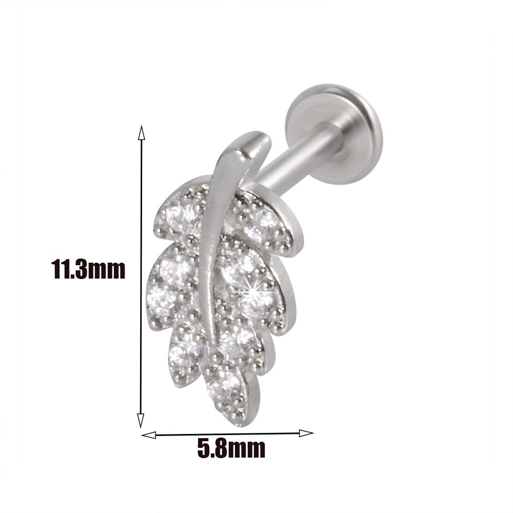 1pcs Surgical Steel Zircon Ear Stud Labret Stud Lip Ring Cartilage Helix Lobe Conch Piercing Moon Earrings Body Piercing Jewelry