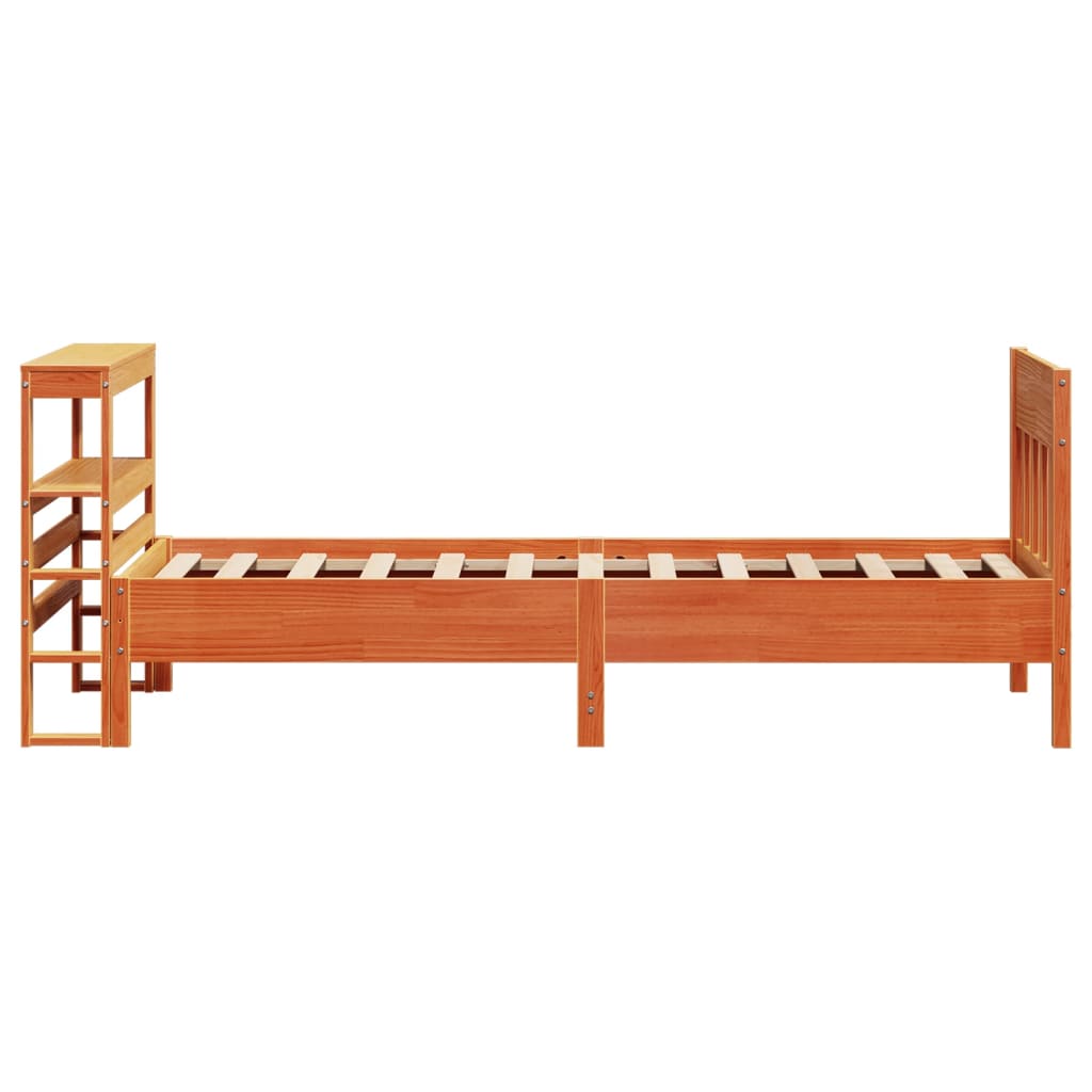 Solid Wood Bed without Mattress Wax Brown 75 x 190 cm Pine Wood