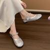 inner height increase woven hollow bag head half slippers women wear new breathable skirt platform sandals