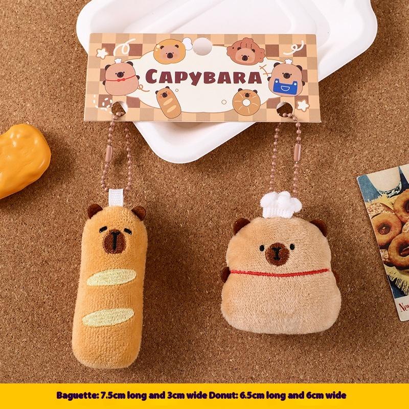 Cartoon Capybara Bread Plush Keychain Cute Plush Capybara Pendant Creative  Backpack Decoration Accessories Gifts