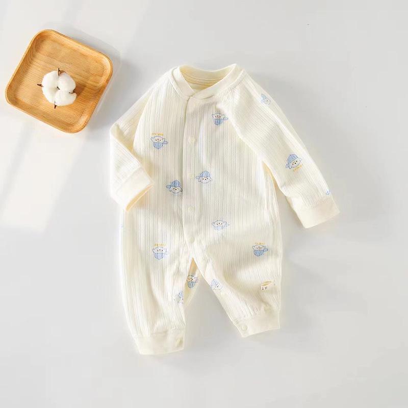 Pure Cotton Long Sleeve Baby Romper - Spring/Autumn Newborn Bodysuit & Boneless Pajamas