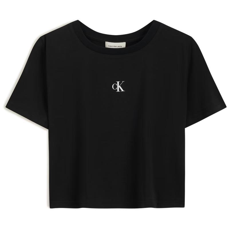 Calvin Klein Jeans Women s Classic Logo Print Cropped T-Shirt S