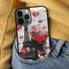 Red Umbrella Eiffel Tower Soft Phone Case for iPhone 17 Air 16e Pro max 15 Pro 13 14 Plus 11 12 MagSafe Magnetic Coque