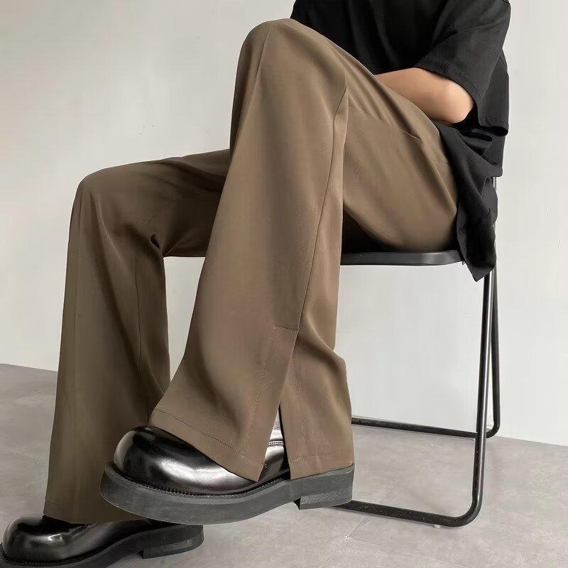 2024 Spring/Autumn Young Men's Trendy Flared Trousers: Light, Loose, Casual Drape Pants