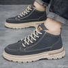 Autumn new outdoor casual comfortable men's shoes fashionable versatile high top boots minimalist men height-increasing shoes