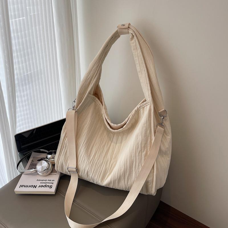 

Casual Lazy Wind Underarm Bag Women s 2025 New Simple Canvas Bag Large Capacity Crossbody Backpack One piece for delivery бежевый