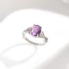 925 Sterling Silver jewelry set rings earrings necklace Natural Amethyst oval 8*10mm fine jewelry for women's banquet gifts