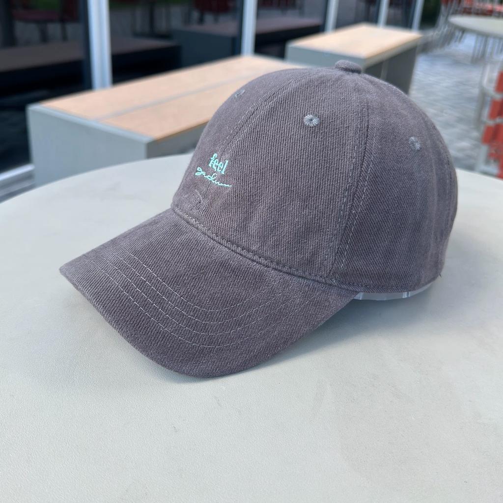Feel letter embroidered baseball cap polished soft top Korean new women's spring and autumn fashion versatile cap