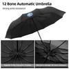 VFHJQ1 12 Bone Car Logo Reinforce Black Glue Cloth Auto Fold Umbrella For Volkswagen VW Scirocco Jetta Beetle Golf 4 5 6 Passat Polo B5