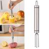 Stainless Steel Corn Holders Fork Reusable 3 Prong Potato Holder for BBQ Rust-Proof Kitchen Gadget with Hanging Ring