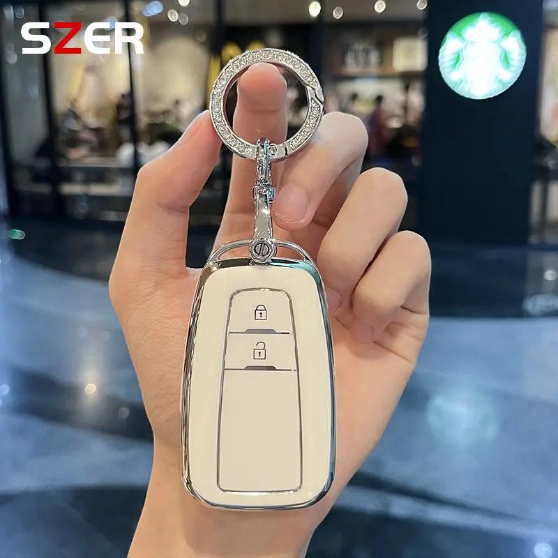 ZYU3 Madingas TPU automobilio raktų pakabukas Raktų dėklas Dangtelis Korpusas Fobas Toyota Corolla Prius Camry CHR C-HR RAV4 Altis Land Cruiser Prado raktams be rakto