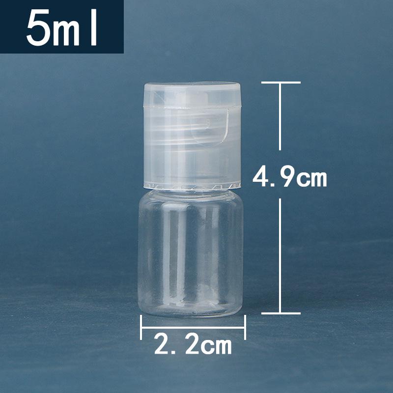 Transparent PET Plastic Flip-Top Bottle, 10/30/50/100 ml, Butterfly Cap for Lotion/Cosmetic Packaging.
