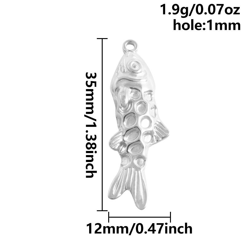 6pcs Different Bone Tail Fish Charm Ocean Animal Pendants Stainless Steel Charms For Jewelry Making Supplies Handmade Materials
