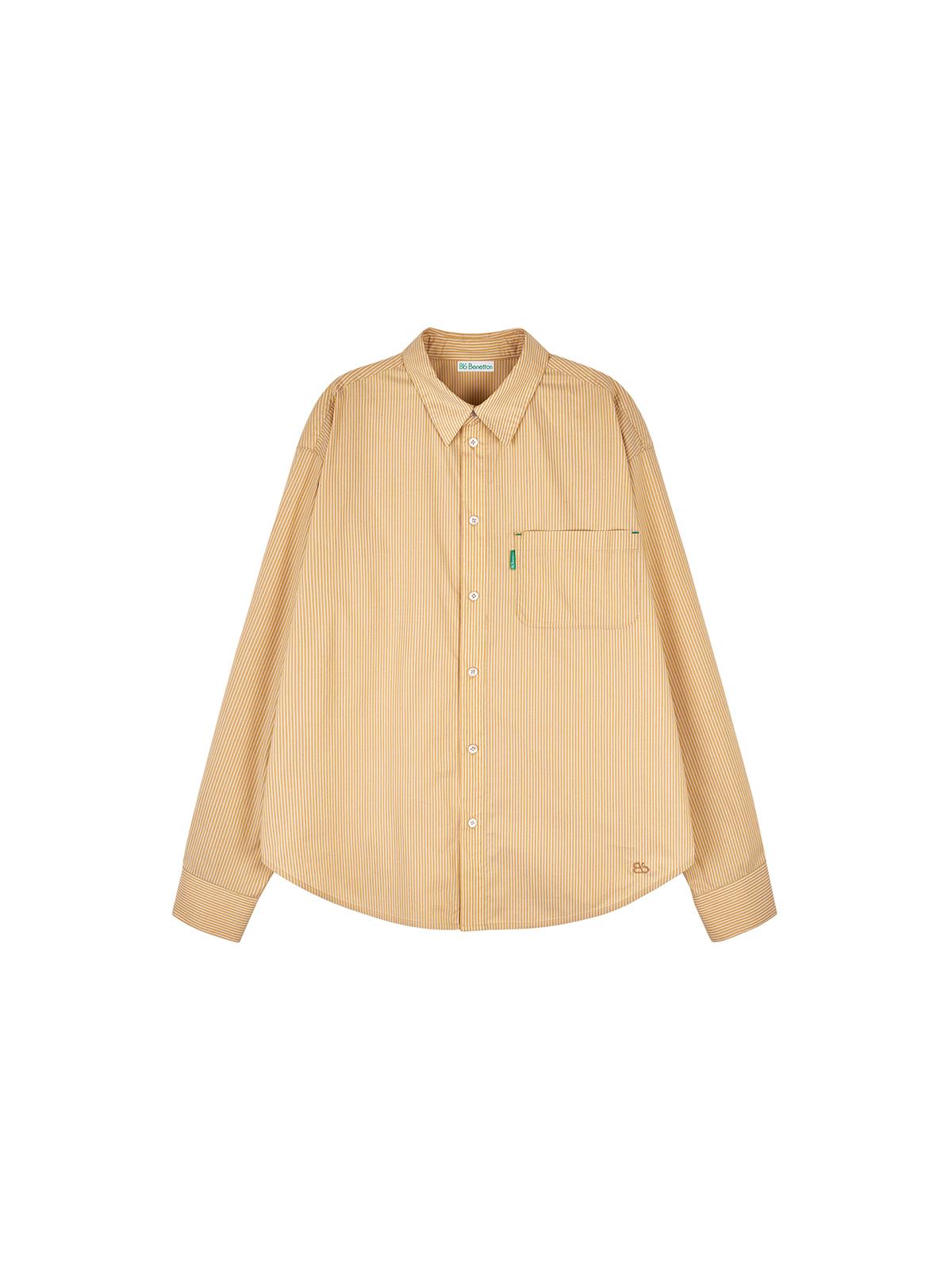 Свободная полосатая рубашка B-Flat Benetton (оранжевый) Os