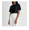 Sportliches Damen-Crop-Top mit Rundhalsausschnitt aus Baumwolle - Sommerstil, Kurze Ärmel, 180g Reine Baumwolle, Hot Girl Trend