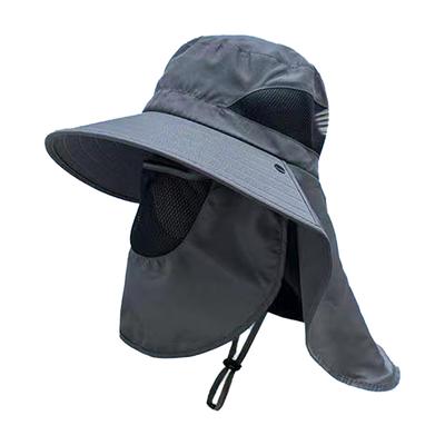 Sun Hat for Men & Women Wide Brim Fisherman Hat with Face Cover & Neck Flap Outdoors Sun Cap for Hiking Climbing