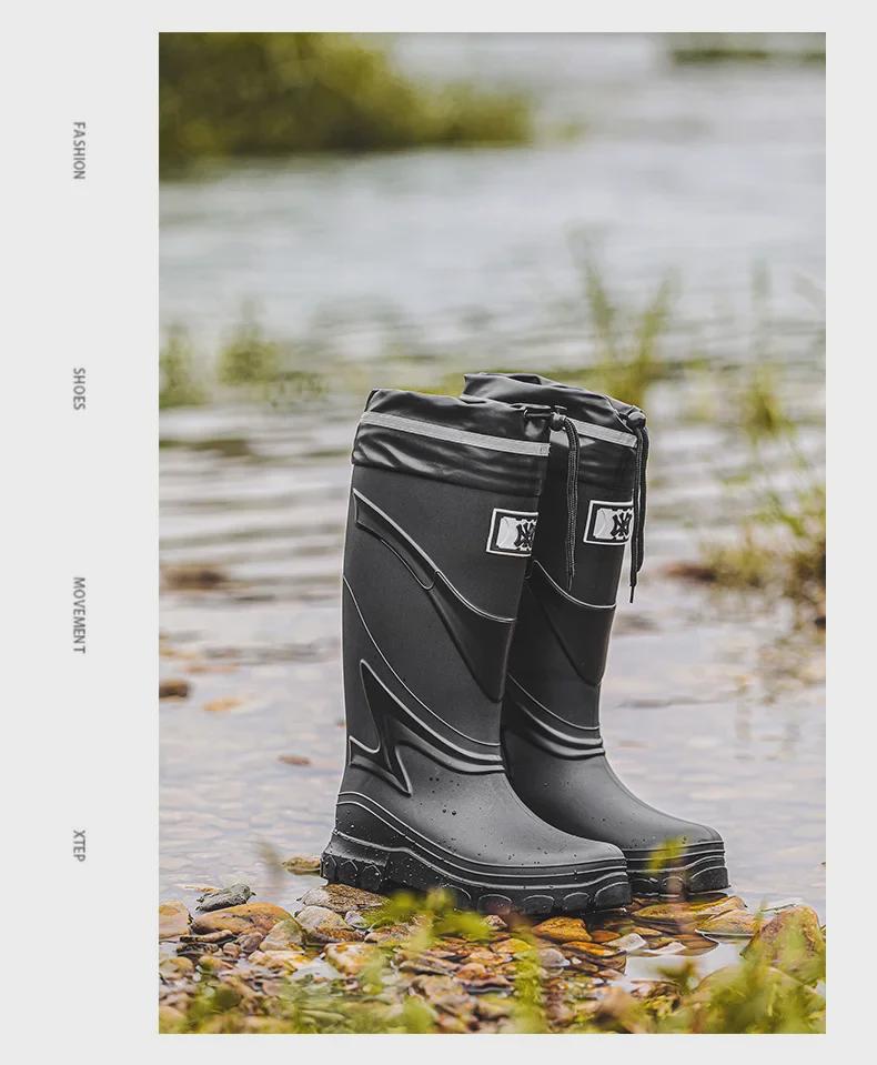 Men's Versatile High-Top Waterproof Non-Slip Rain Boots for Outdoor Activities and Fishing