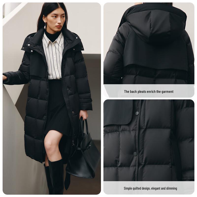 Ellenai Women's Long Quilted 90% Goose Down Winter Jacket