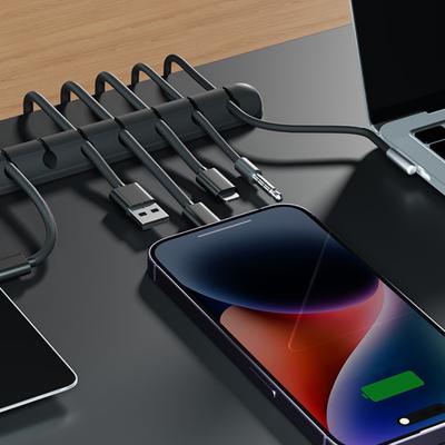 Flexible Cable Organizer Multi-grids Self-Adhesive Fixing Anti-Static Easy Installation Desktop Cable Winder Storage