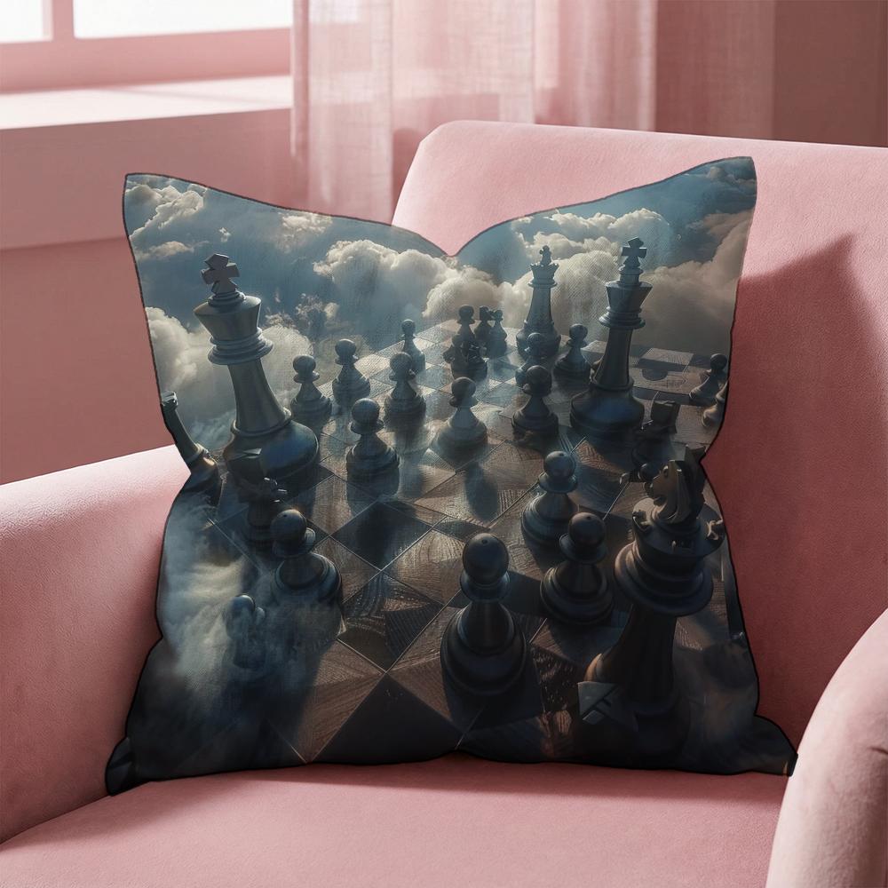 

Classic Chess Cushion Cover Multi-Scene Pillow Cover for Home & Car - Reversible, Soft & Durable for Daily Use 30cmx30cm