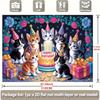 2D Cat Themed Happy Birthday Backdrop for Kids Birthday Party Decoration