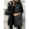 Gilet imbottito senza maniche con cappuccio casual da donna taglie forti