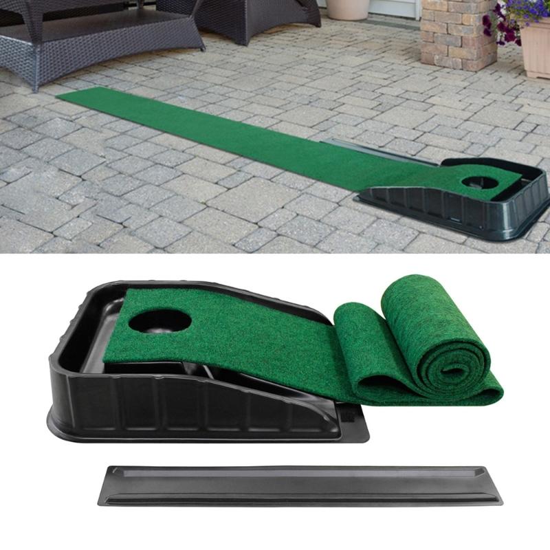 Golfing Putting Mat Golfing Putting Practice Hole Putting Training Device with Auto Return Function for Indoor Outdoor