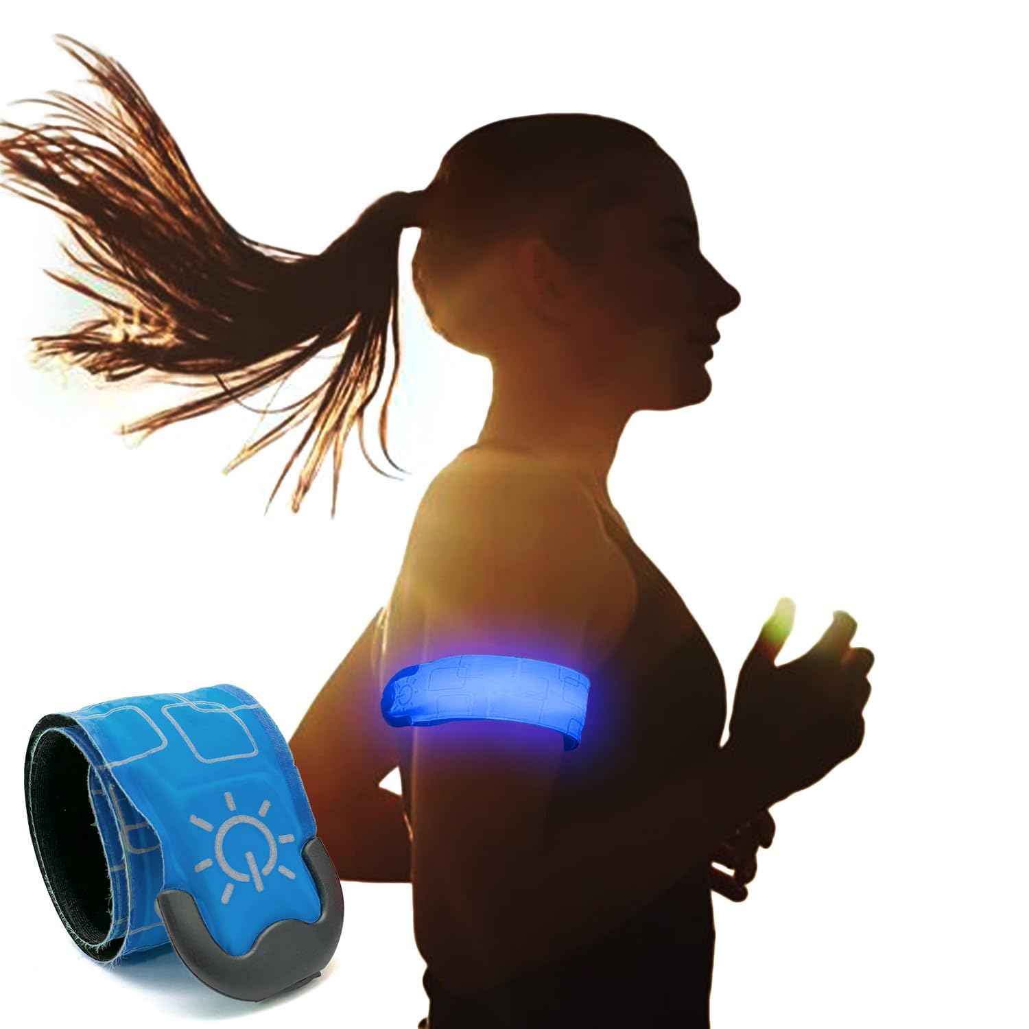 

BOOMIE Прикрепить x Увеличенная Беговая Светодиодная Светоотражающая для и Ночного Времени Аварии и Повышенная Видимость [Мгновенная Видимость] Свет, Высокояркостная Повязка, синий