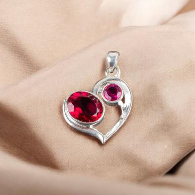 Pinker Rubellit Edelstein 925 Sterlingsilber Schmuck Handgefertigter Anhänger zum Geschenk CP-3-12