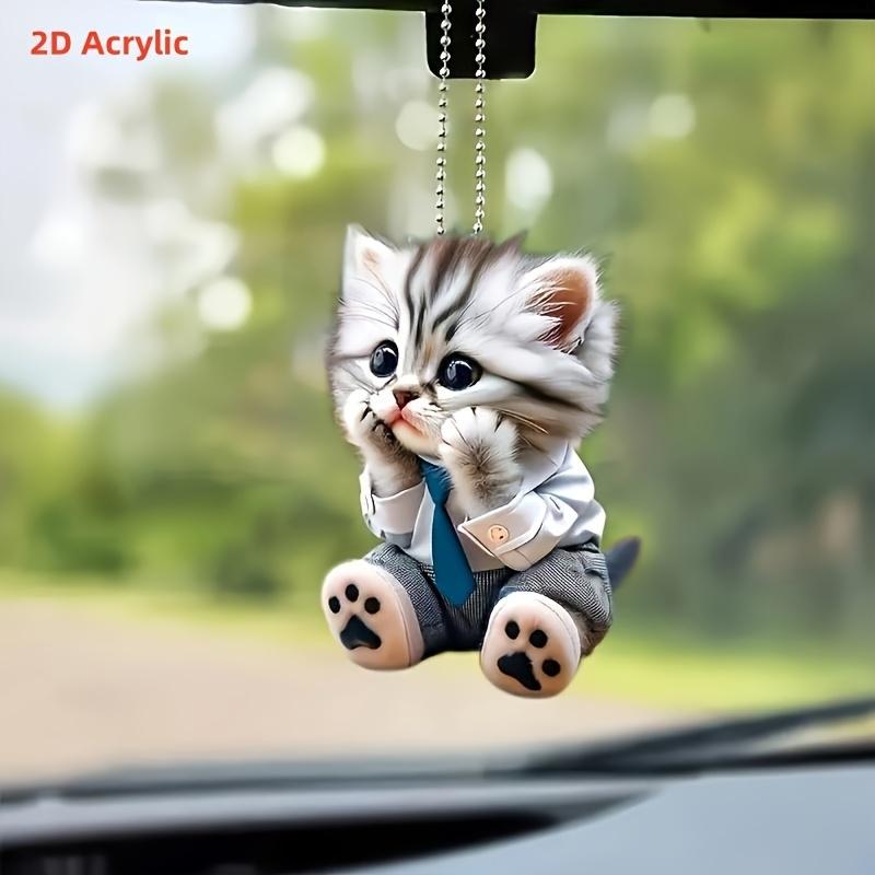 2/3pcs Acrylic Cartoon Animal Panda 2d Chain Pendant Schoolbag Accessory Key Chain Rearview Mirror Pendant Home Decoration Gift
