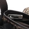 Used FENDI Zucchino Shoulder Bag Canvas Leather Brown Beige Used Women