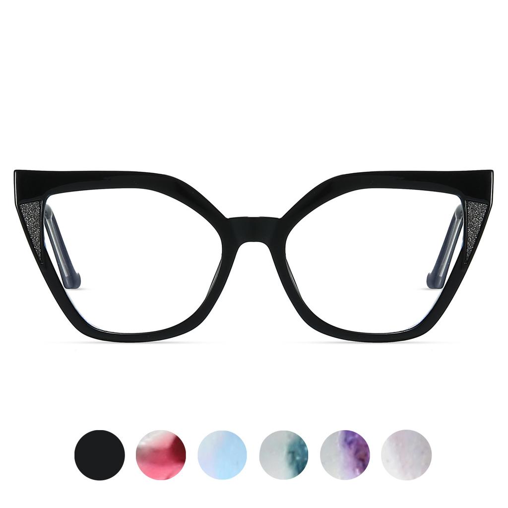TR90 Anti Blue Light Oversized Cat Eye Reading Glasses Women Ultralight Acetate Computer Eyewear Optical Presbyopia Glasses +1.5
