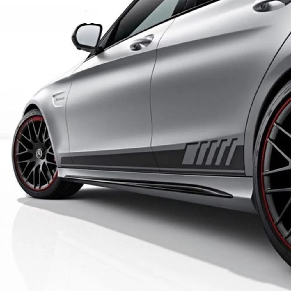 Car Side Stripe Vinyl Decal Sticker for Mercedes Benz AMG Series Waterproof Body Decoration Racing Style Auto Accessories