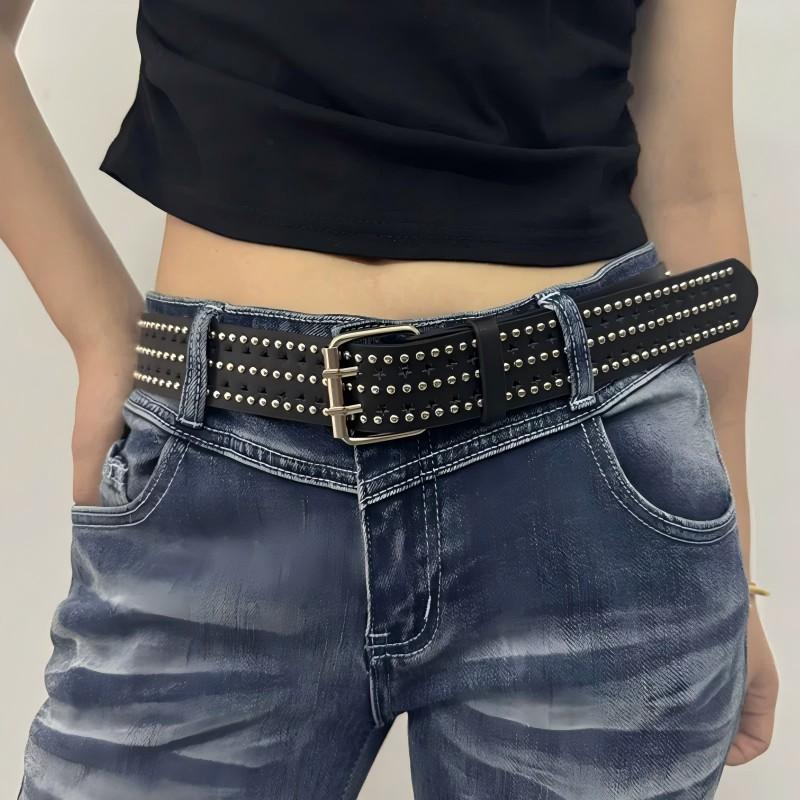 Y2K White PU Belt With Rhinestone Embellishment Jeans Or Casual Pants Alloy Pin Buckle 3.8cm Wide 100cm Length