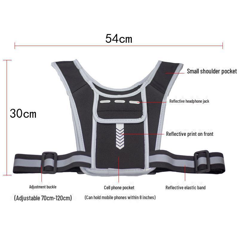 Unisex Outdoor Running and Mountaineering Chest Backpack with Water Bottle Holder and Phone Pocket