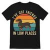 I've Got Friends In Low Graphic Black T Shirt Gift For Friends