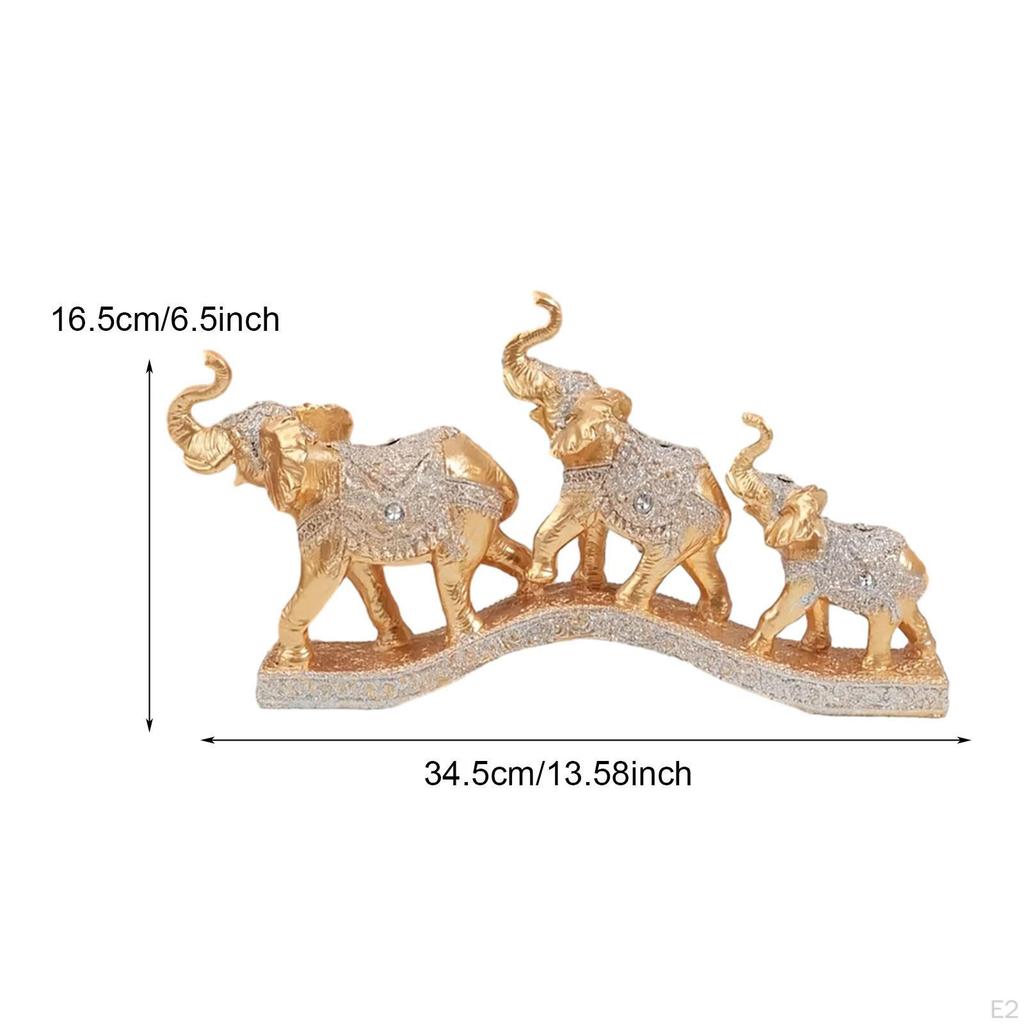 Animal Sculpture Elephant Statue Collectible Decoration Tabletop Ornament Synthetic Resin Figurine